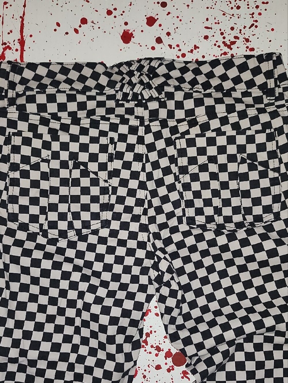 Tripp NYC Black and White Checkerboard Skinny Jeans - Picture 3 of 4